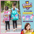 12 Pre-Cut Mini Treats Dessert Fun Kids Sewing Kit for Kids Ages 8-12 Children Beginners Sewing kit kid crafts Make Your Own Felt Pillow Plush Craft Kit Girls and Boys Art Craft Kits Learn to Sew Kit