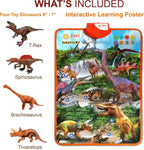 Just Smarty Interactive Dinosaur Toys Learning Poster | Dinosaur Toys for Kids 3-5 | Spinosaurus, Brachiosaurus, Trex, Velociraptor, Ankylosaurus and Other Reptile Toys | Best Dinosaur Party Favors