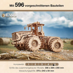 KIROVETS K-7M Three-Dimensional Mechanical Tractor-Puzzle for Adults and Teenagers-Collection Without Glue-596 Details, Colour Nature