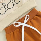 0-4T Toddler Boy Girl Halloween Outfit Fall Clothes Ghost Long Sleeve Sweatshirt Top Pants Baby Halloween Clothes