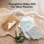 KeaBabies 4-Pack Baby Burp Cloths Baby Girl, Boy - Organic Cotton Burp Cloth, Extra Large, Absorbent, Soft Burping Cloths & Bibs Set for Babies, Newborn Burp Clothes, Thick Burp Rags (Nordic)