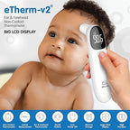 Elepho eTherm Ear & Forehead Non-Contact Thermometer Infrared & Digital Thermometers for Adults, Kids, Babies & Infants Instantly Accurately Reads Temperature Slim Design, Easy to Read Large Display.