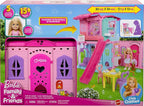 Barbie Chelsea Toy Dollhouse with 15+ Accessories, Pop-Up House Expands to 17+ x 13+ inches with 5 Play Areas & Slide, Includes Small Doll & Pet Dog