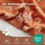 Nursing Cover 100% Cotton Breastfeeding Cover Privacy Muslin Stylish Full Coverage Nursing Scarf Gift Packaging (Rainbow Gradient)