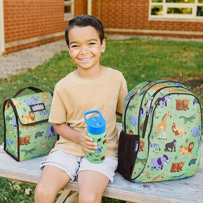 Wildkin 15-inch Kids Backpack – Durable, Padded, Adjustable for School & Travel - Wild Animals