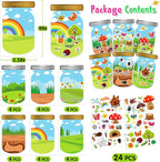 LINAYE 24 Sheets Insect Stickers with Jar Scenes, Make Your Own Bug Jar Stickers, Spring Crafts Activities for Kids Spring Party Decorations Supplies for Kids