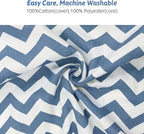 LAT Nursing Pillow for Breastfeeding,100% Cotton Removable Cover,Ergonomic Breast Feeding Pillows for Mom and Baby,Machine Washable(Blue Wave)