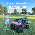 12V Kids Ride on Car Truck, Kids Electric Vehicles Car Ride on Toy for Toddlers 3-5 with Remote Control - Purple