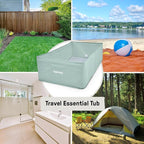 Ingenuity Tuckaway Toddler Folding Tub, Converts Shower to Tub, Folds to Store, Easy to Clean, No Assembly Required, Portable Baby Bathtub for Travel, 12M-5Y