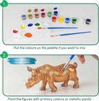 BONNYCO Animal Toys for Kids Painting Kit with 16 Figurines Animal Kids Crafts 4-8 with Glow in The Dark, Safari Gifts for Boys and Girls | Boy Toys 3 4 5 6 7 8 9 10 Years Old Birthday Christmas