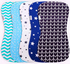 Premium 5-Pack Large Organic Cotton Burp Cloths – 3 Layers, Ultra Soft & Absorbent Burping Towel, Shoulder Towel & Hand Towel