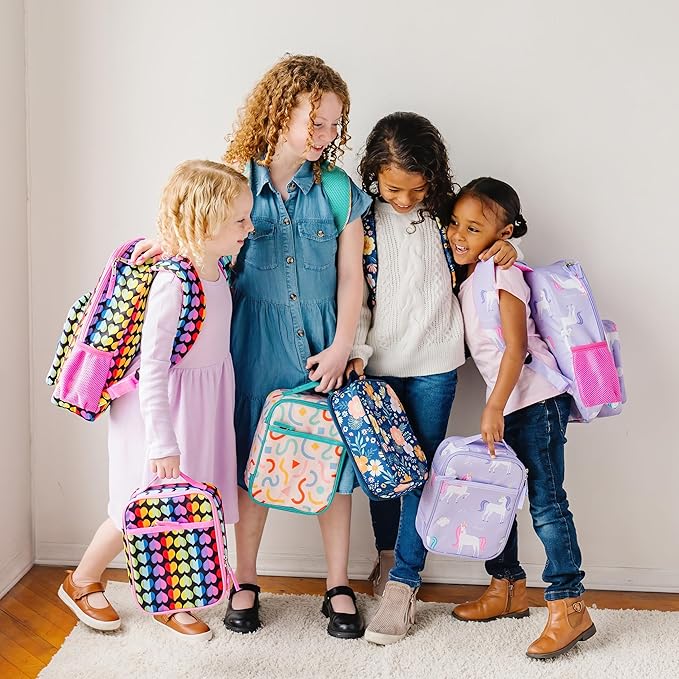 Wildkin ECO rPET Kids Backpack – Recycled, Padded, Adjustable for School & Travel – Rainbow Hearts