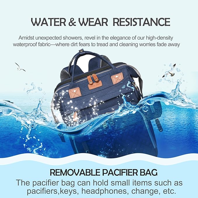 Diaper Bag with Changing Station, Baby diaper bags, Travel Essentials for Moms Dads, Boys, Blue