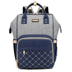 Diaper Bag Backpack, Diaper Bags for Baby Girls Boys, Baby Bags for Moms Dads, Nappy Changing Bag with Insulated Pockets,Multi-functional Waterproof Backpack with Stroller straps- Light Grey Blue