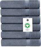 Delara Organic Cotton Luxuriously Plush Washcloths Pack of 6 | GOTS & Oeko-TEX Certified | Premium Quality Face Towels | Feather Touch Technology|650 GSM Long Staple|Soft, Quick Dry & Ultra-Absorbent