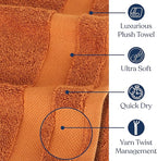 Delara Organic Cotton Luxuriously Plush Washcloths Pack of 6 | GOTS & Oeko-TEX Certified | Premium Quality Face Towels | Feather Touch Technology|650 GSM Long Staple|Soft, Quick Dry & Ultra-Absorbent