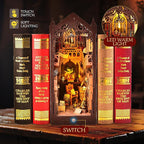 Book Nook Kit for Adult DIY Booknook Dollhouse Miniatures Bookshelf Insert Library Decor 3D Wooden Puzzle