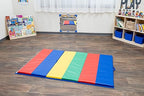 Children's Factory Rainbow Folding Gym Mat, 4' x 6', CF321-145, Toddler and Baby Preschool Activity Floor Mat, Kids Soft Play Equipment for Playroom