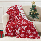 SeaRoomy Christmas Blanket, Ultra Soft Cozy Fuzzy Warm Reversible Knit Throw Blanket for Couch, Microfiber Lightweight Knitted Blanket Holiday Theme Home Christmas Decor (Reindeer, 51"×63")