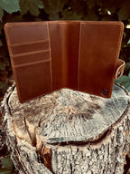 Genuine Leather AirTag and Moto Tag Passport Holder and Wallet for Men and Women RFID Blocking for Secure Traveling and Documentation Organizer(Coffee)