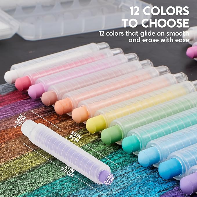 JOYIN 12 PCS Silky Crayon for Kids, Toddler Twistable Crayon, 12 Colors, Art Supplies, School Supplies, Kids Indoor Activities