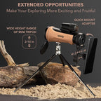 12x50 Monocular Telescope - FMC Fogproof, IP67 Waterproof Hand Held Telescope - BAK4 Phase and Dielectric Coated Prism - Adventure Accessories Set: Bag, Smartphone Adapter, Mini Tripod