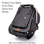 Waterproof Baby Stoller Bunting Bags Winter Carseat Canopies Cover to Protect Baby from Cold Wind, Super Warm Plush Fleece Baby Carrier Cover for Infant Boys Girls, Keeps Babies Warm and Cozy