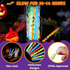 JOYIN 24 Pcs Halloween Glow Stick Hanging Wands in 8 Different Pattern Designs and 6 Colors for Kids Party Favors, Halloween Party Supplies, Glow in the Dark, Goodies Bags Fillers, Non Candy Treats