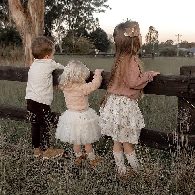 13 Pcs Hair Clips for Girls with Bows Butterfly Flower,2" Fully Lined Alligator Clips and Barrettes,Handmade Hair Accessories for Baby Toddler Young Kids School Age Girls Gifts