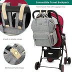 Diaper Bag Backpack, Diaper Bags for Baby Girls Boys, Baby Bags for Moms Dads, Nappy Changing Bag with Insulated Pockets,Multi-functional Waterproof Backpack with Stroller straps - Grey