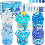 6 Packs Slemes, Blue Slime Kit - Cloud Slime kit for Boys Girls Ages 8-12, for Kids Slime Set Party kit Goodie Bag Stuffers, 4 5 6 7 8 9 10 Year Old Girl Birthday Gift Cute Stuff