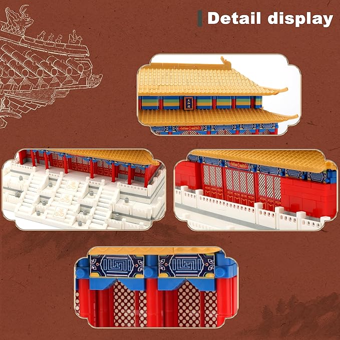 Chinese Architecture Micro Building Blocks Set Hall of Supreme Harmony Collection Model for Display 2166PCS Creative Building Sets for Adults and Age 14+