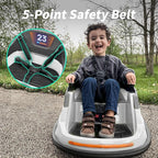 12V Kids Bumper Car, Electric Baby Bumper Car for Toddlers with Remote Control, 3 Speeds - White