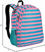 Wildkin 15-inch Kids Backpack – Durable, Padded, Adjustable for School & Travel - Pink Stripes