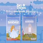BioSwiss Bandages, Princess Cinderella Shaped Self Adhesive Bandage, Latex Free Sterile Wound Care, Fun First Aid Kit Supplies for Kids and Adults, 50 Count