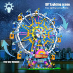 2025 Newly Upgrade Ferris Wheel Building Set with Fairy Light, Two-Way Rotating Ferris Wheel Building Blocks Set of 813 PCS, Amusement Park Model Kit for Kids Ages 8+, Ideas Gift for Boys and Girls