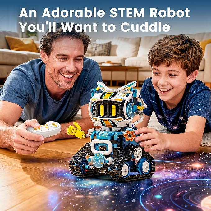 5 in 1 RC Robot Building Kit, APP & Remote Control Robotics Kit, Science Project Kit & STEM Toys for Ages 8-13, Gifts for 8 Year Old Boys Girls