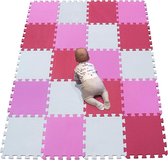 YIMINYUER® 20 Tiles (30cm×30cm×1cm Each Tile) Baby Soft Puzzle Play Mats, Kids Thick EVA Foam Floor, Toddlers & Children's Soft Interlocking Mat R01R03R09G301020