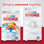 BioSwiss Bandages, Rainbow Shaped Self Adhesive Bandage, Latex Free Sterile Wound Care, Fun First Aid Kit Supplies for Kids, 24 Count