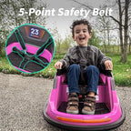 12V Kids Bumper Car, Electric Baby Bumper Car for Toddlers with Remote Control, 3 Speeds - Pink