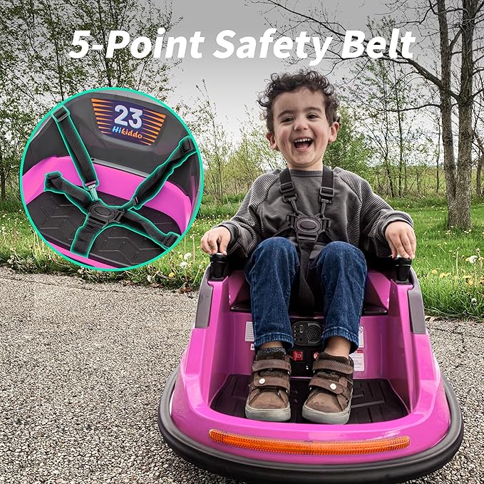 12V Kids Bumper Car, Electric Baby Bumper Car for Toddlers with Remote Control, 3 Speeds - Pink