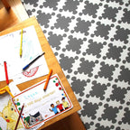 Cushmat Stylish Reversible Foam Play Mat (Large, Luxe Play - Charcoal Star) - Soft, Waterproof, Durable Play mat for Infants, Babies, Toddler, Kids & Grownup - 6.5ft x 4.5ft