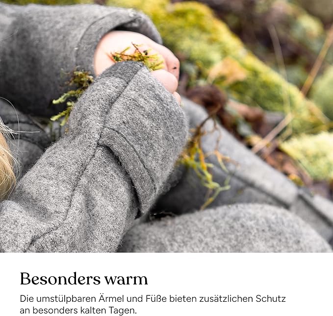 Ehrenkind® WOOLEN JUMPSUIT for Infants and Kids, Warm infant One-Piece made of natural virgin wool with zipper