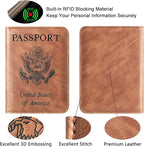 Passport Holder Cover Wallet Travel Essentials Leather Rfid Blocking Case Vacation Luggage Must Haves Travel Accessories for Men Women (116#Brown)