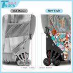 NEW TILAMI Kids 18 inch Rolling Backpack - Durable Waterproof Large Capacity Adjustable Handle Stair Climbing Design for Boys & Girls, Cats Cute