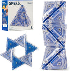 Speks Geode Pyramid 12-Piece Building Set - Cobalt - Fun Desk Toy for Adults
