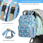 Diaper Bag Backpack, Diaper Bags for Baby Girls Boys, Baby Bags for Moms Dads, Nappy Changing Bag with Insulated Pockets,Multi-functional Waterproof Backpack with Stroller straps-Deep blue elephant