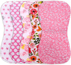 Premium 5-Pack Large Organic Cotton Burp Cloths – 3 Layers, Ultra Soft & Absorbent Burping Towel, Shoulder Towel & Hand Towel