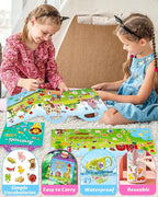 Reusable Sticker Book for Toddlers 2-4 Years, Stickers for Kids, Toddler Sticker Book Ages 1-3, Toddler Craft Activities, Toddlers Travel Toys Ages 2+ Boy Girl Birthday Gifts