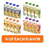 Happy Tot Organics Super Morning Variety Pack, 4 Ounce Pouch (Pack of 16) & Stage 4 Fiber & Protein 4 Flavor Variety Pack (Pack of 16)